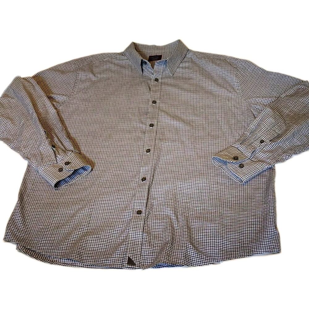 UNTUCKit Frizzante Men's 3XL Big & Tall Gray Check Cotton Button-Down 33994